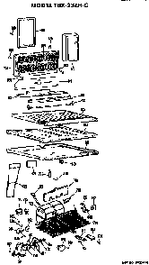Unit Parts Diagram and Parts List for TBX23ZHC  General Electric Refrigerator