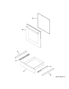 Door And Drawer Parts Diagram and Parts List for PLS624RT1SS  General Electric Range