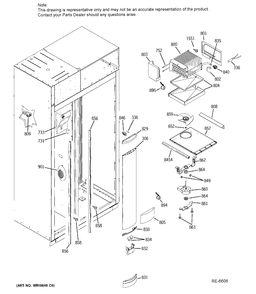 FREEZER SECTION Diagram and Parts List for ZIS420NRK  General Electric Refrigerator