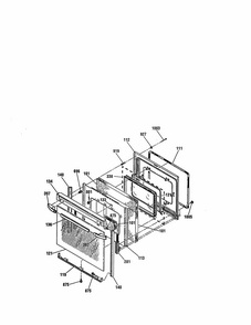Door Diagram and Parts List for 91195508990  Kenmore Range