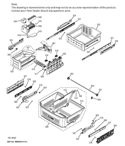 FZ SHELVES Diagram and Parts List for PWE23KMDCES  General Electric Refrigerator