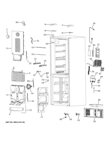 Cabinet Diagram and Parts List for QHE16HYPBFS  General Electric Refrigerator