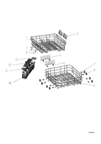 RACKS Diagram and Parts List for GDWF760V02SS  General Electric Dishwasher