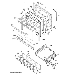 Door & Drawer Parts Diagram and Parts List for JGBS60RLF1SS  General Electric Range