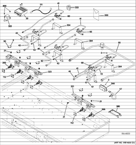 GAS & BURNER PARTS Diagram and Parts List for ZGU486NDP7SS  General Electric Range