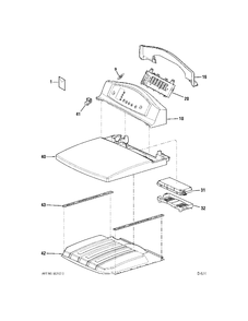 CONTROLS & COVER Diagram and Parts List for UPGT650EH0MG  General Electric Dryer