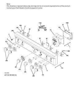 Part Location Diagram of WS01A01643 GE GUIDE OVEN RACK