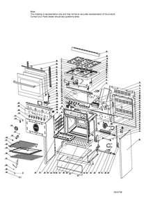 RANGE Diagram and Parts List for HCR6250AGS  General Electric Range