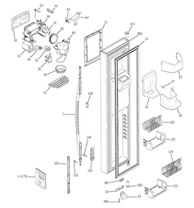 Freezer Door Diagram and Parts List for PSC23NGPACC  General Electric Refrigerator