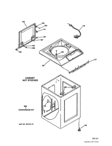 LOWER CABINET / TOP Diagram and Parts List for WSKS2060TWB  General Electric Washer