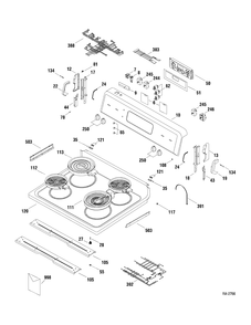CONTROLS & COOKTOP Diagram and Parts List for MCB787WM2WW  General Electric Range