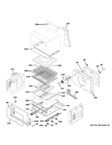 Lower Oven Diagram and Parts List for JGB860DEJ7WW  General Electric Range