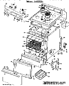 Main Body/cooktop/controls Diagram and Parts List for JBS03N1  General Electric Range