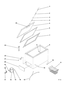 FREEZER Diagram and Parts List for 80850-1  General Electric Freezer