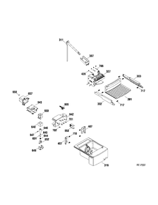 ICE MAKER Diagram and Parts List for DSR25UGTABB  General Electric Refrigerator