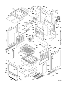CHASSIS PARTS Diagram and Parts List for JCGB600SET1SS  General Electric Range