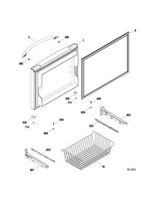 FZ DOOR Diagram and Parts List for PFRS2MJXASS  General Electric Refrigerator