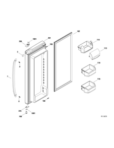 FF DOOR RT Diagram and Parts List for GFRF2KBYAWW  General Electric Refrigerator