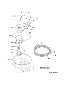 Sump & Filter Assembly Diagram and Parts List for PDT760SSJ7SS  General Electric Dishwasher
