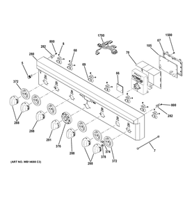 CONTROL PANEL Diagram and Parts List for ZGP366LR4SS  General Electric Range