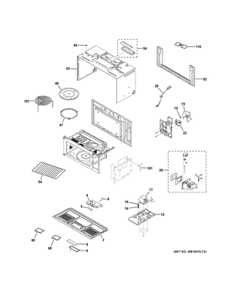 Oven Cavity Parts 2 Diagram and Parts List for PVM9179BL2TS  General Electric Microwave Oven Combo
