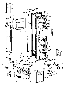 Freezer Door Diagram and Parts List for TFX24PRAXBB  General Electric Refrigerator