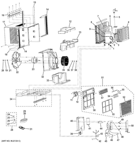 Part Location Diagram of WJ26X20237 GE MAIN BOARD