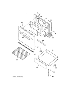 Door And Drawer Parts Diagram and Parts List for RBS360DM2WW  General Electric Range