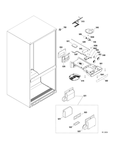 FF SECTION Diagram and Parts List for GBRS0HBXARSS  General Electric Refrigerator