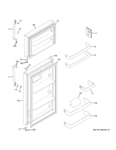 DOORS Diagram and Parts List for GIE18ETHKRWW  General Electric Refrigerator