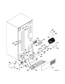 System Parts Diagram and Parts List for PGS25SKEAFSS  General Electric Refrigerator