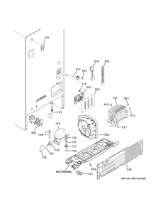 Machine Compartment Diagram and Parts List for GWE19JGLYFBB  General Electric Refrigerator