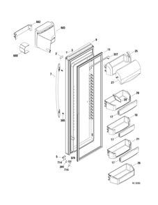 Part Location Diagram of WR01F01541 GE LCD CONTROL BUTTON