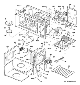 Interior Parts Diagram and Parts List for PVM9179DF3BB  General Electric Microwave