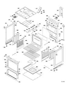 BODY PARTS Diagram and Parts List for JCBP61SP3SS  General Electric Range