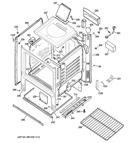 Body Parts Diagram and Parts List for RGB508PEF1WH  Hotpoint Range