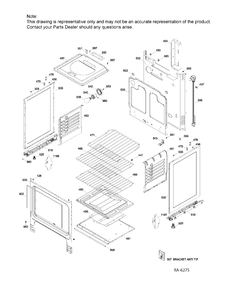 BODY PARTS Diagram and Parts List for JCGBS10DEK1WW  General Electric Range
