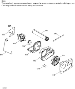 BLOWER & DRIVE ASM Diagram and Parts List for GTD42EAMJ0WW  General Electric Dryer