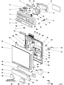 DOOR & ESCUTCHEON PARTS Diagram and Parts List for CRB4410VB159  General Electric Dishwasher