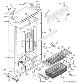 FREEZER SECTION, TRIM & COMPONENTS Diagram and Parts List for ZIPP360NHBSS  General Electric Refrigerator