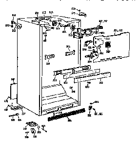 Cabinet Diagram and Parts List for TBX18JATRAD  General Electric Refrigerator