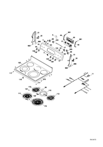 CONTROL PANEL & COOKTOP Diagram and Parts List for JCBP780ST2SS  General Electric Range