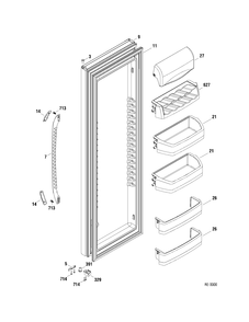 FF DOOR Diagram and Parts List for GSRL3KLXAFLB  General Electric Refrigerator