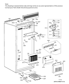 CABINET 1 Diagram and Parts List for ZIFP360NHALH  General Electric Freezer