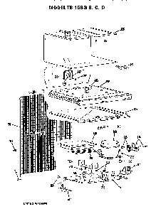 Unit Parts Diagram and Parts List for TB15SGCLWH  General Electric Refrigerator