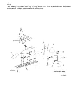 MACHINE COMPARTMENT Diagram and Parts List for GPS12FGHCLWW  General Electric Refrigerator