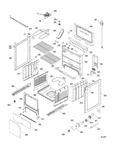BODY PARTS Diagram and Parts List for JCBP65MP1BS  General Electric Range