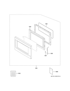 Door Parts Diagram and Parts List for JES1456DS3WW  General Electric Microwave