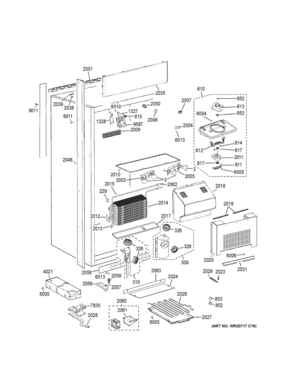CABINET Diagram and Parts List for ZIR360NHCRH  General Electric Refrigerator