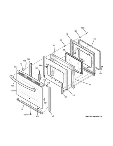 Door Diagram and Parts List for JB250DF6CC  General Electric Range